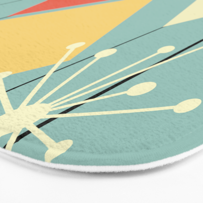 Mid Century Modern Diamonds 1960s colors Bath Mat Gallery Image 3