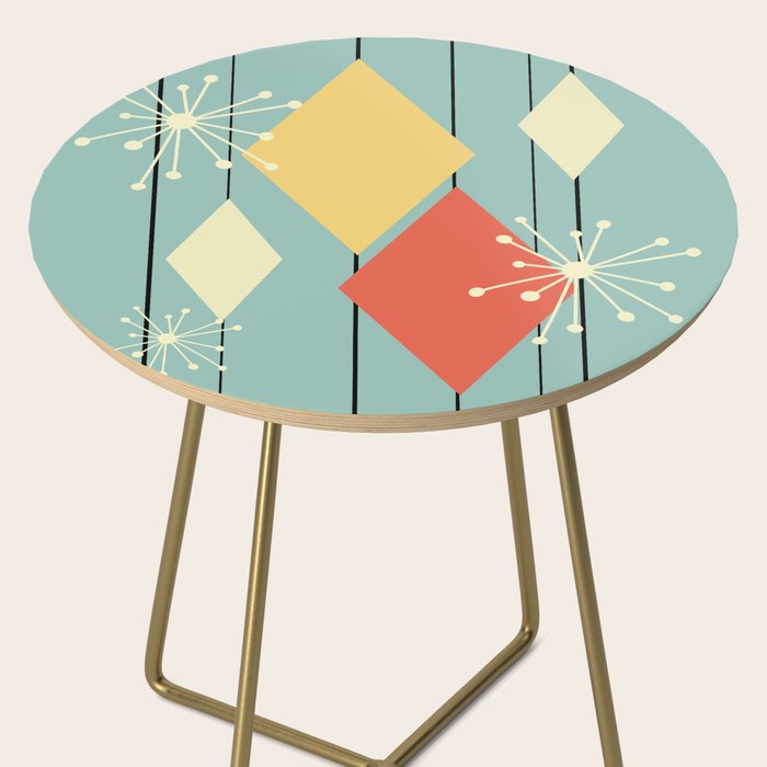 Mid Century Modern Diamonds 1960s colors Side Table Gallery Image 2
