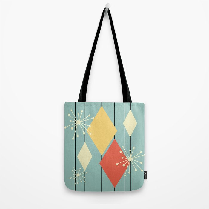 Mid Century Modern Diamonds 1960s colors Tote Bag Gallery Image 2