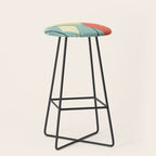 Mid Century Modern Diamonds 1960s colors Stool Gallery Image 1