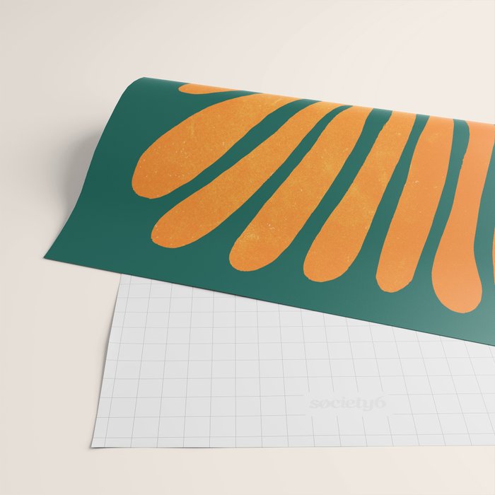 Pine Green & Tangerine: Matisse Paper Cutouts 01 Wrapping Paper Gallery Image 2