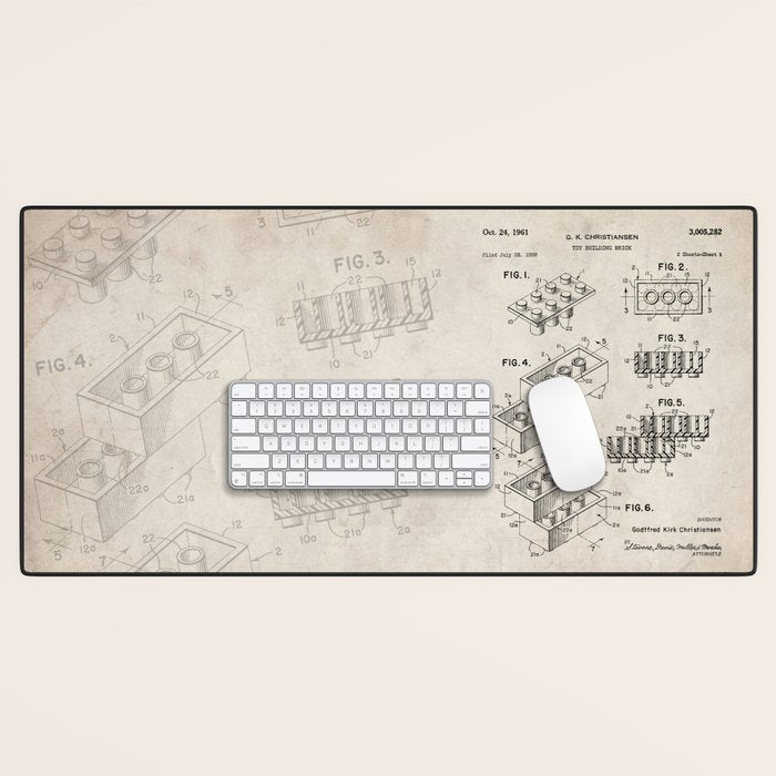 Legos Patent - Legos Brick Art - Antique Desk Mat Gallery Image 1