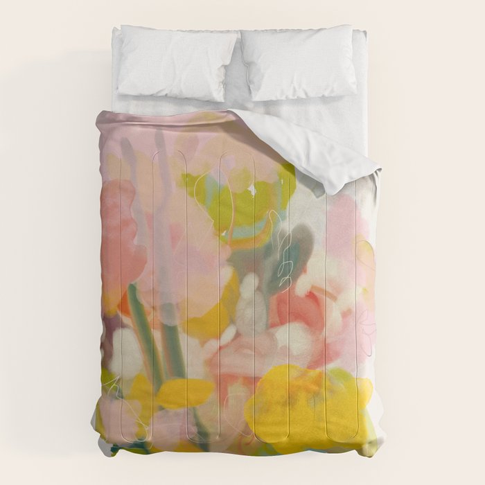 floral abstract spring bouquet Comforter Gallery Image 1