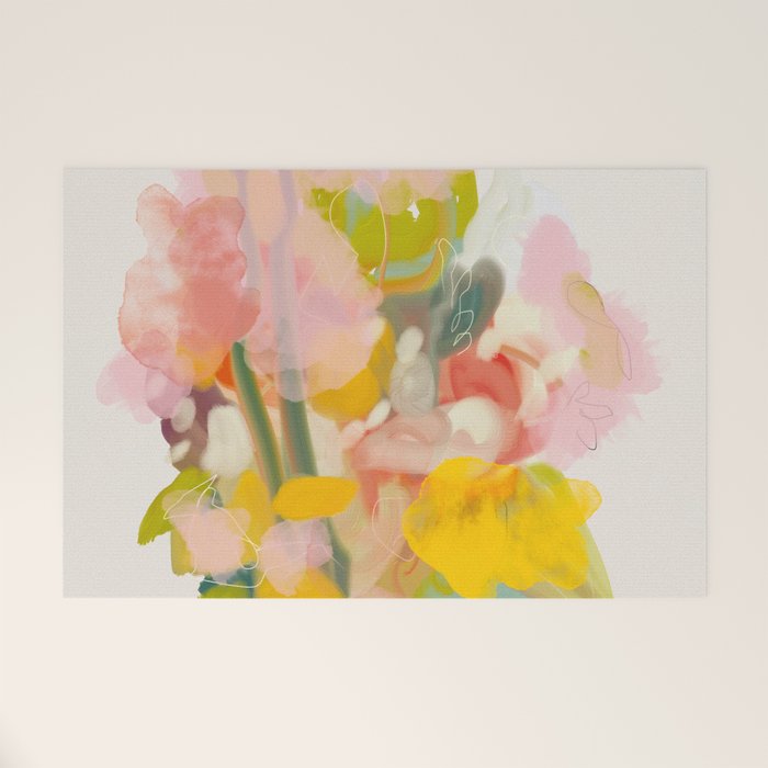 floral abstract spring bouquet Welcome Mat Gallery Image 1