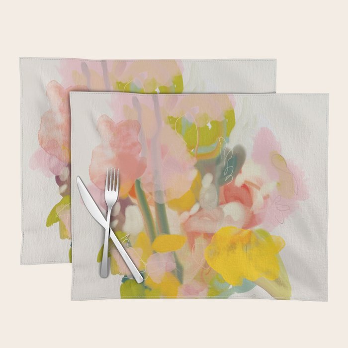 floral abstract spring bouquet Placemat Gallery Image 1