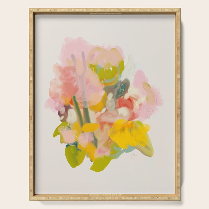 floral abstract spring bouquet Serving Tray Gallery Image 1