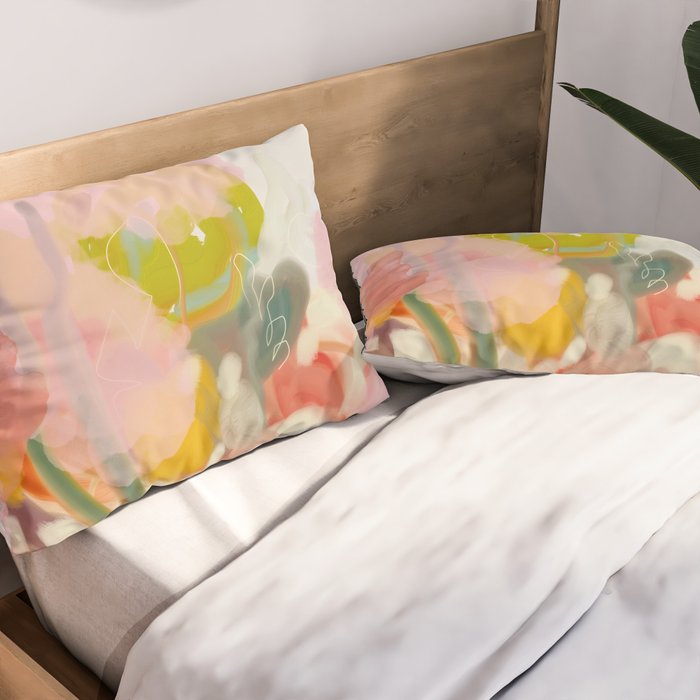 floral abstract spring bouquet Pillow Sham Gallery Image 2