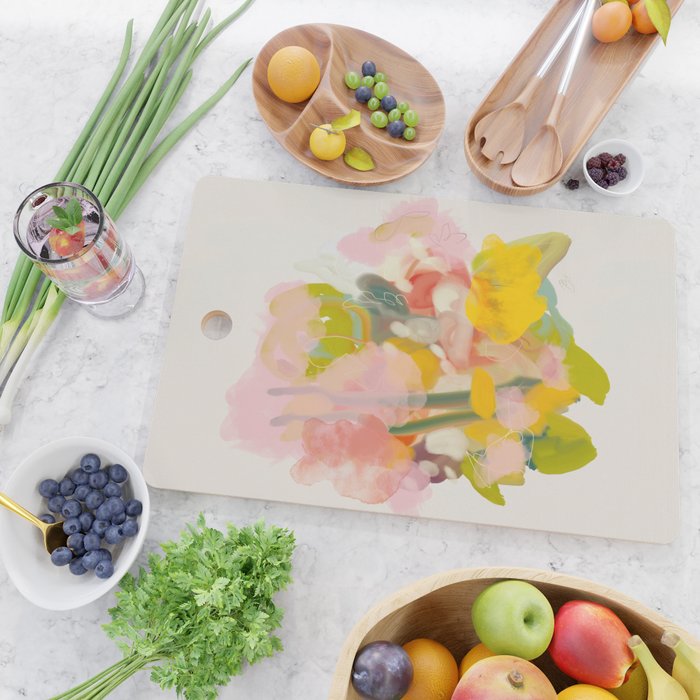 floral abstract spring bouquet Cutting Board Gallery Image 2