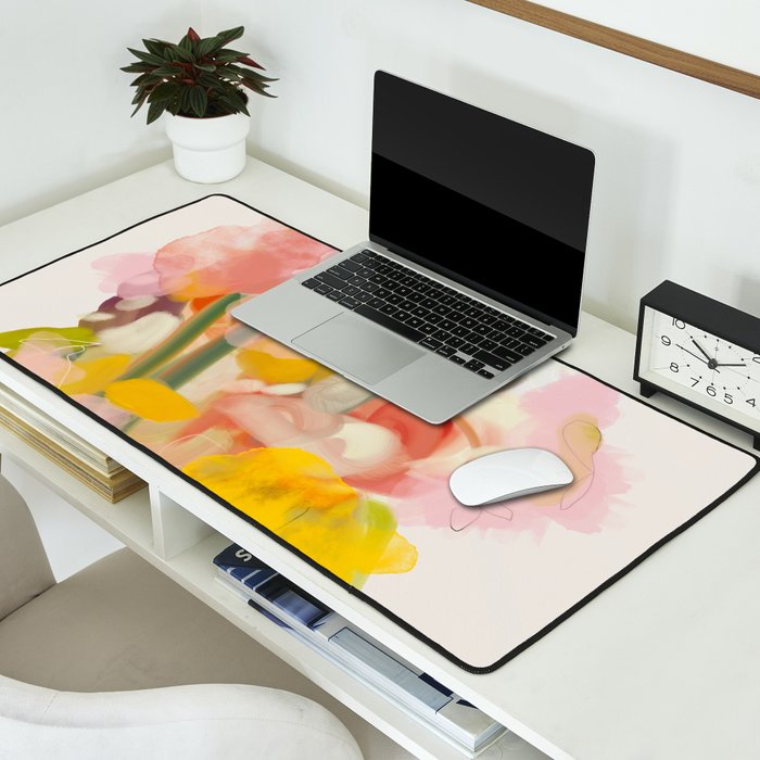 floral abstract spring bouquet Desk Mat Gallery Image 2