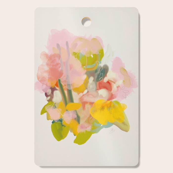 floral abstract spring bouquet Cutting Board Gallery Image 1