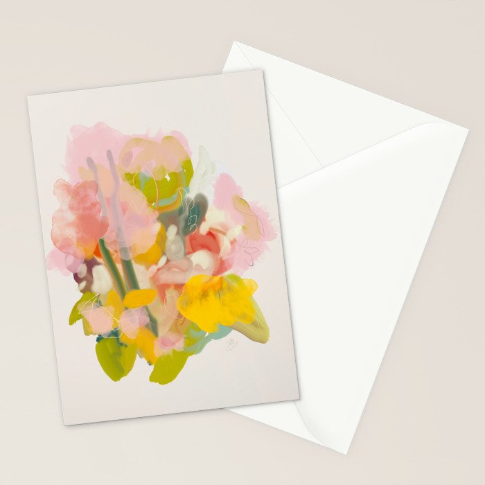 floral abstract spring bouquet Stationery Card Gallery Image 2