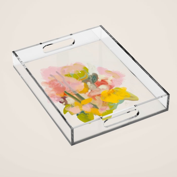 floral abstract spring bouquet Acrylic Tray Gallery Image 1