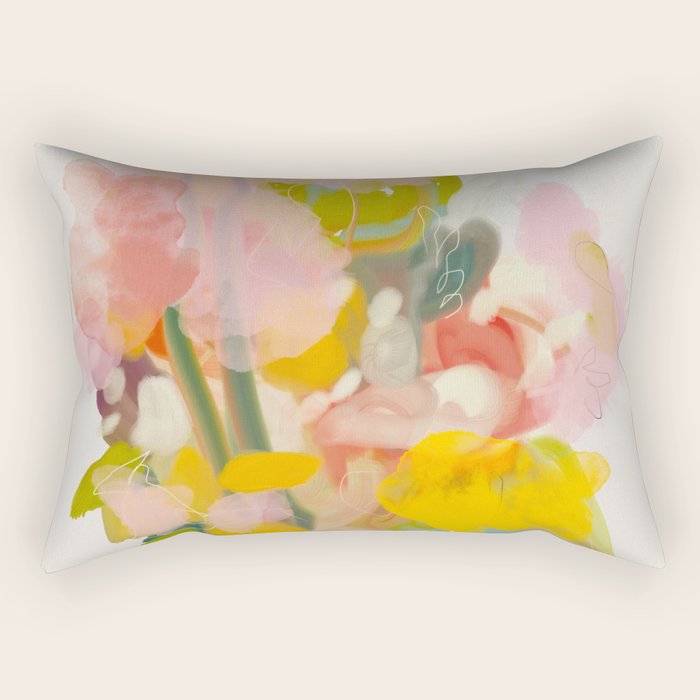 floral abstract spring bouquet Rectangular Pillow Gallery Image 2