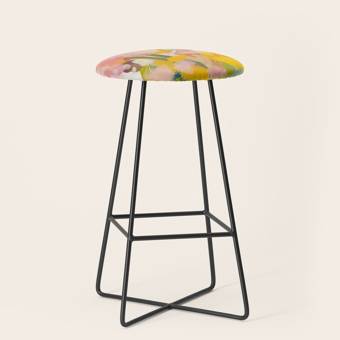 floral abstract spring bouquet Stool Gallery Image 1