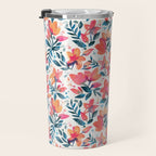 Flourishing Florals - Pink & Teal Travel Mug Gallery Image 3