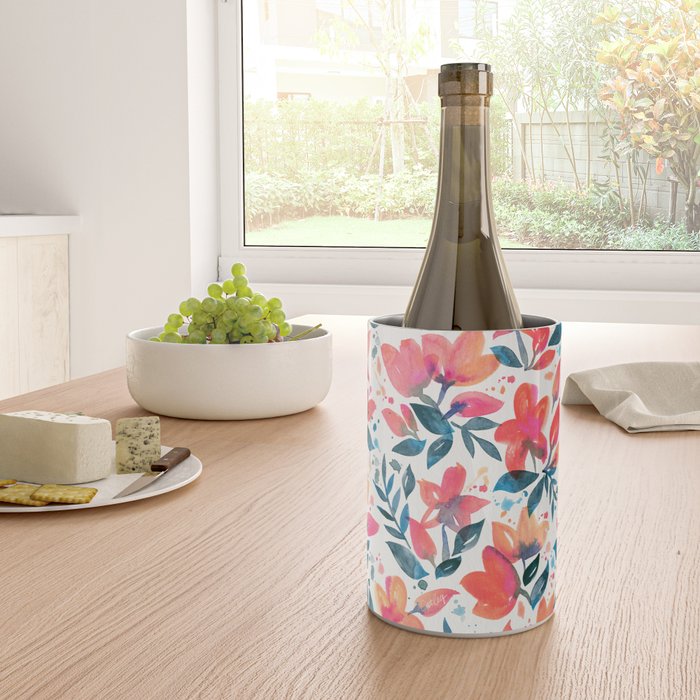 Flourishing Florals - Pink & Teal Wine Chiller Gallery Image 4