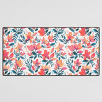Flourishing Florals - Pink & Teal Desk Mat Gallery Image 3