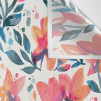 Flourishing Florals - Pink & Teal Wall Tapestry Gallery Image 3
