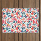 Flourishing Florals - Pink & Teal Outdoor Rug Gallery Image 1