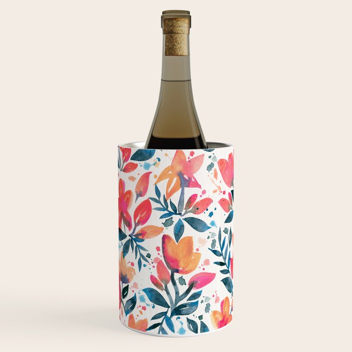 Flourishing Florals - Pink & Teal Wine Chiller Gallery Image 2