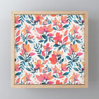 Flourishing Florals - Pink & Teal Mini Art Print Gallery Image 1