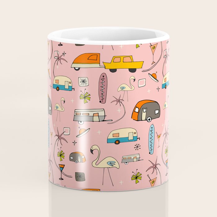 Vintage kitsch Pink Coffee Mug Gallery Image 4