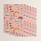 Vintage kitsch Pink Wrapping Paper Gallery Image 3