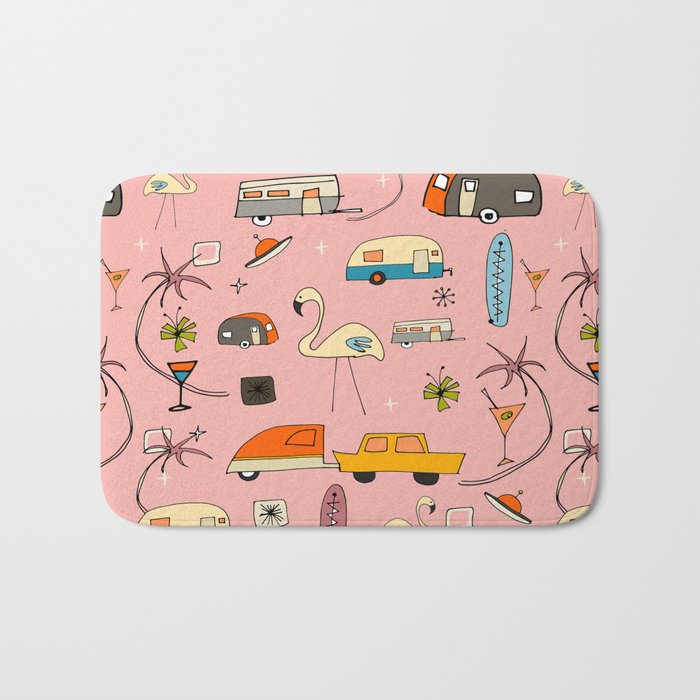Vintage kitsch Pink Bath Mat Gallery Image 1