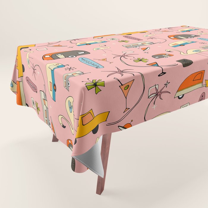 Vintage kitsch Pink Tablecloth Gallery Image 1