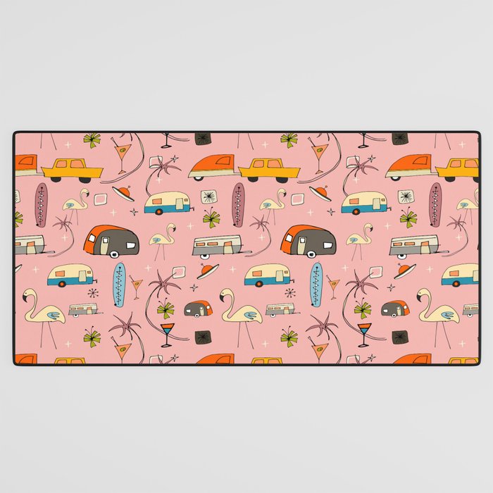 Vintage kitsch Pink Desk Mat Gallery Image 3
