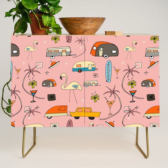 Vintage kitsch Pink Credenza Gallery Image 1