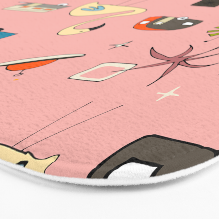 Vintage kitsch Pink Bath Mat Gallery Image 3