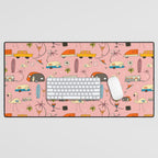 Vintage kitsch Pink Desk Mat Gallery Image 1