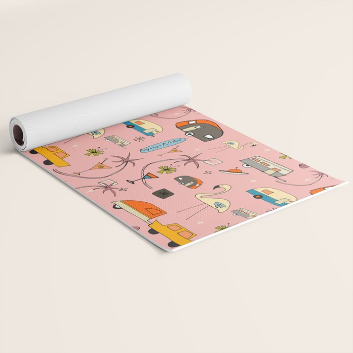 Vintage kitsch Pink Yoga Mat Gallery Image 2