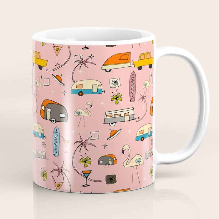 Vintage kitsch Pink Coffee Mug Gallery Image 1