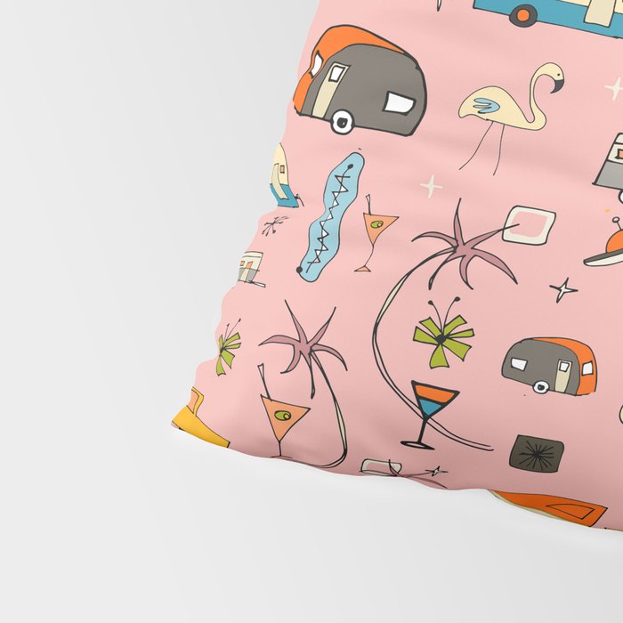 Vintage kitsch Pink Pillow Sham Gallery Image 4