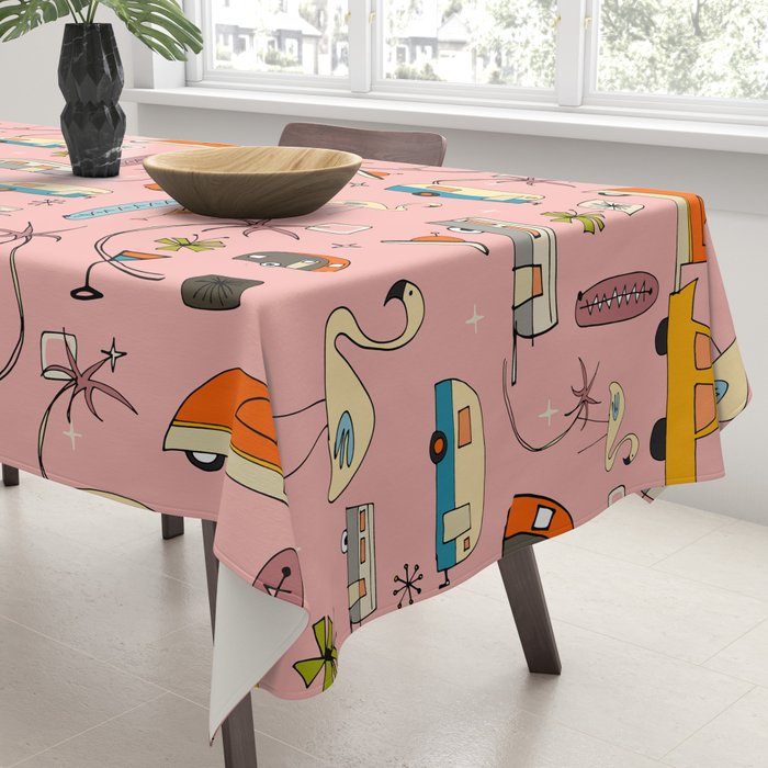 Vintage kitsch Pink Tablecloth Gallery Image 3