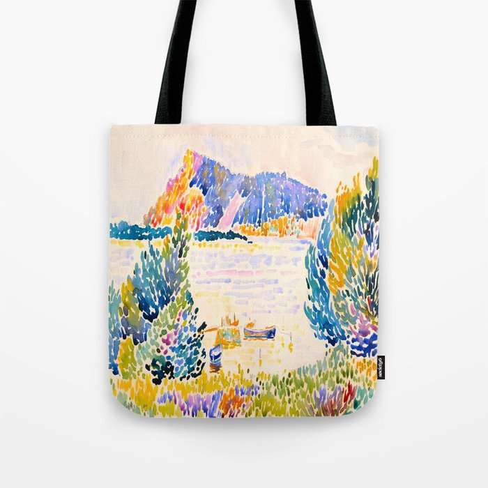 Henri-Edmond Cross Neo-Impressionism Pointillism Cap Nègre 1909 WatercolorPainting Tote Bag Gallery Image 1