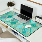 Moroccan Teal Green Desk Mat Gallery Image 2