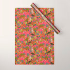 Tropical Tigers In Hot Pink Wrapping Paper Gallery Image 1
