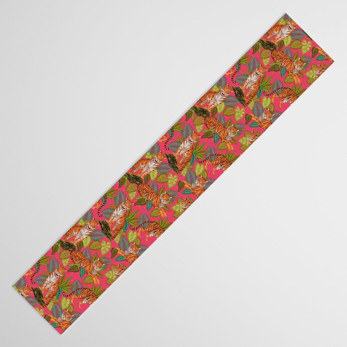 Tropical Tigers In Hot Pink Table Runner Gallery Image 3