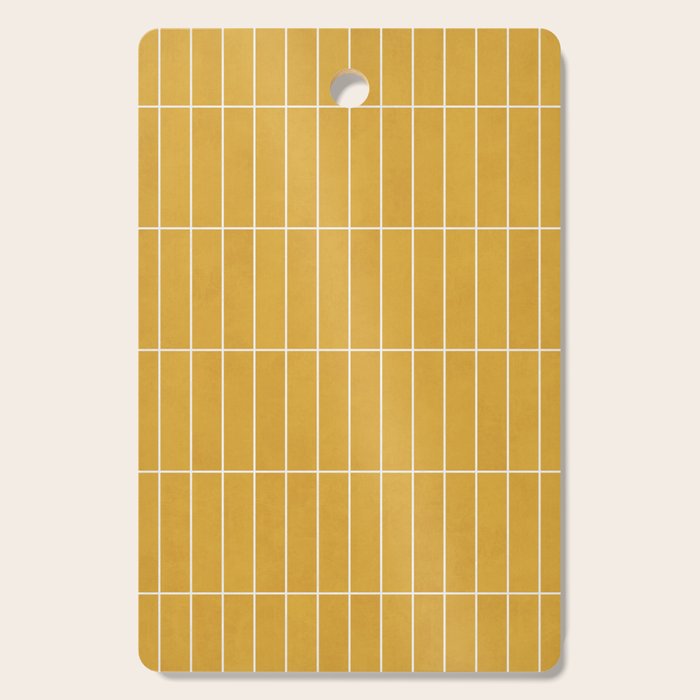 Rectangular Grid Pattern - Mustard Yellow Cutting Board Gallery Image 1