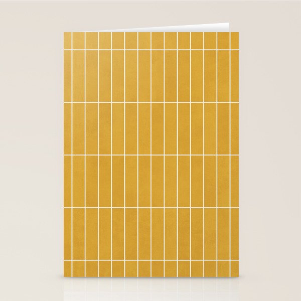 Rectangular Grid Pattern - Mustard Yellow Stationery Card