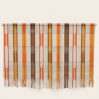Retro Geo Chain Vertical Block Stripes Pattern in 70s Brown Orange Cream Beige Wall Hanging Gallery Image 1