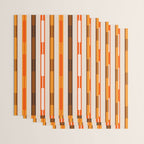 Retro Geo Chain Vertical Block Stripes Pattern in 70s Brown Orange Cream Beige Wrapping Paper Gallery Image 3