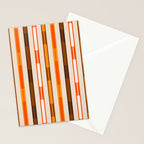 Retro Geo Chain Vertical Block Stripes Pattern in 70s Brown Orange Cream Beige Stationery Card Gallery Image 2