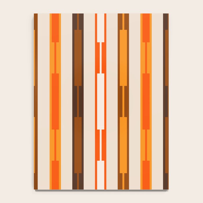 Retro Geo Chain Vertical Block Stripes Pattern in 70s Brown Orange Cream Beige Notebook Gallery Image 4