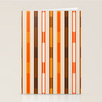 Retro Geo Chain Vertical Block Stripes Pattern in 70s Brown Orange Cream Beige Stationery Card Gallery Image 2