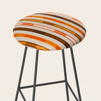 Retro Geo Chain Vertical Block Stripes Pattern in 70s Brown Orange Cream Beige Stool Gallery Image 2