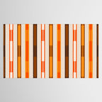Retro Geo Chain Vertical Block Stripes Pattern in 70s Brown Orange Cream Beige Tablecloth Gallery Image 2